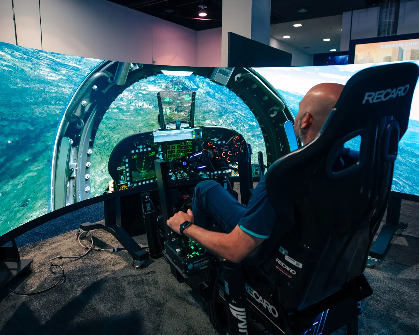 LED display flight simulator at InfoComm