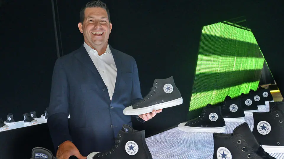 Converse CEO Jim Calhoun with the new sneaker.